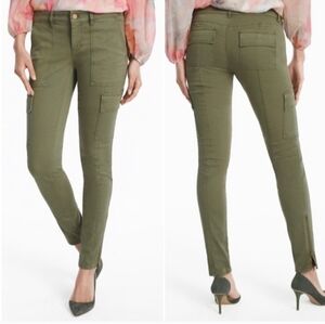 White House Black Market The Skimmer Olive Green Skinny Cargo Pants Size 4